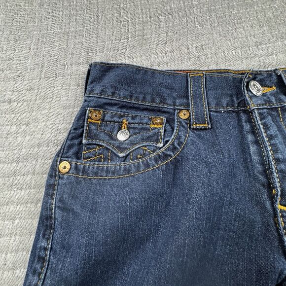True Religion Ricky Jean Men 29x27 Relaxed Straight Denim Pocket Big T Flap Y2K - Picture 6 of 10